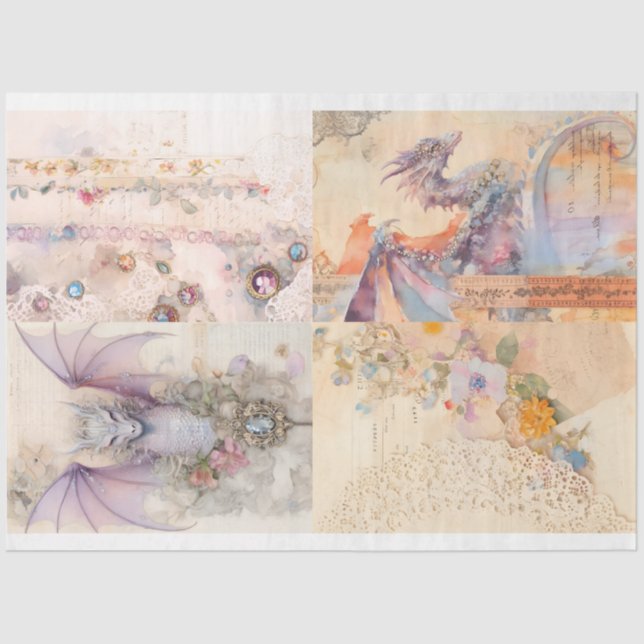 Papier Mousseline Conception Victorian Dragon Series 10 (Recto)