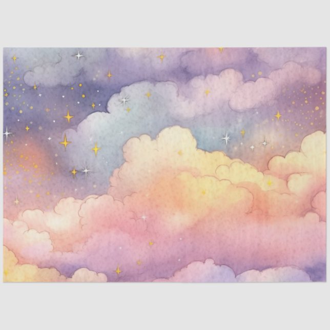 Papier Mousseline Conception Whimsical Pastel Cloud Series 6 (Recto)