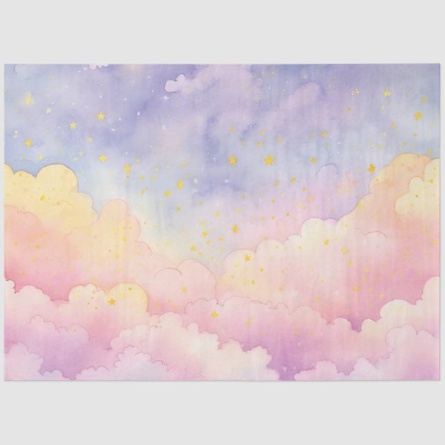 Papier Mousseline Conception Whimsical Pastel Cloud Series 9 (Recto)