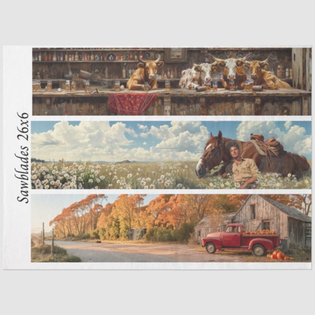 Papier Mousseline Conceptions de découpage 26x6" pour scies à main e (Recto)
