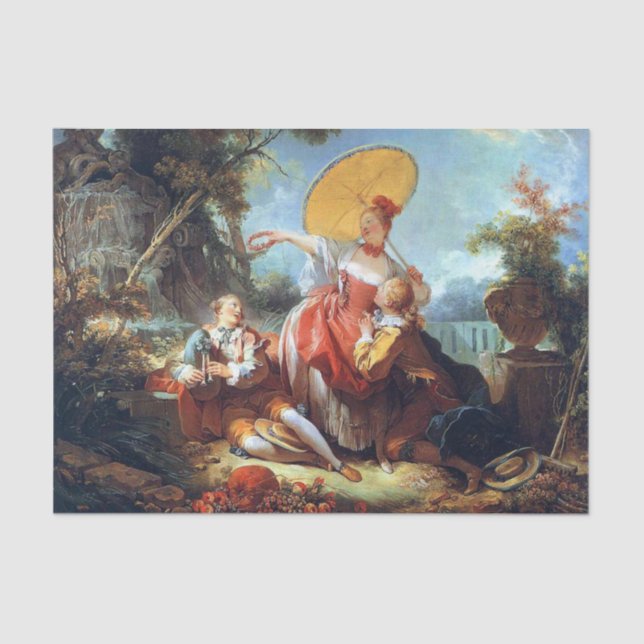 Papier Mousseline Concours de musique de Jean Honore Fragonard (Recto)