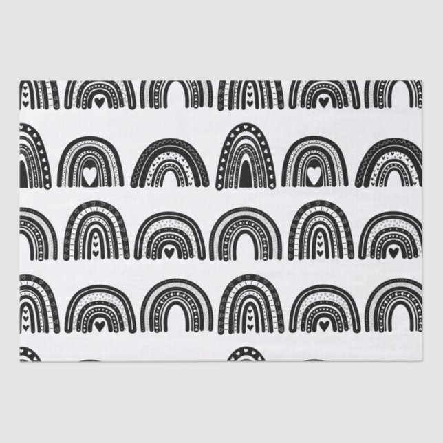 Papier Mousseline Conditionnement moderne Black White Rainbow SmallB (Recto)