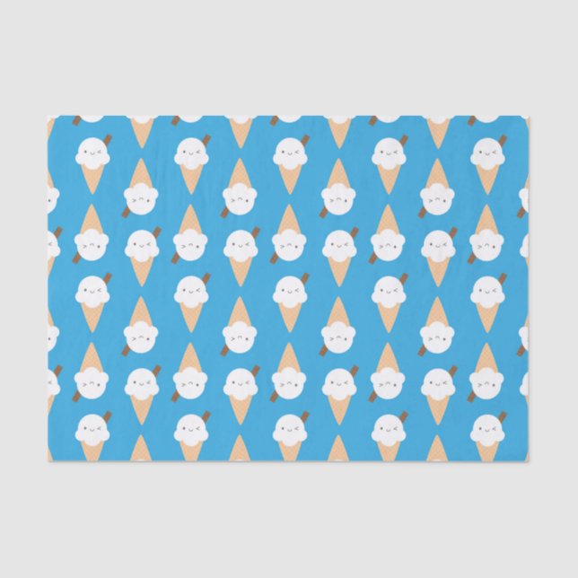Papier Mousseline Cônes de crème glacée Kawaii (Recto)