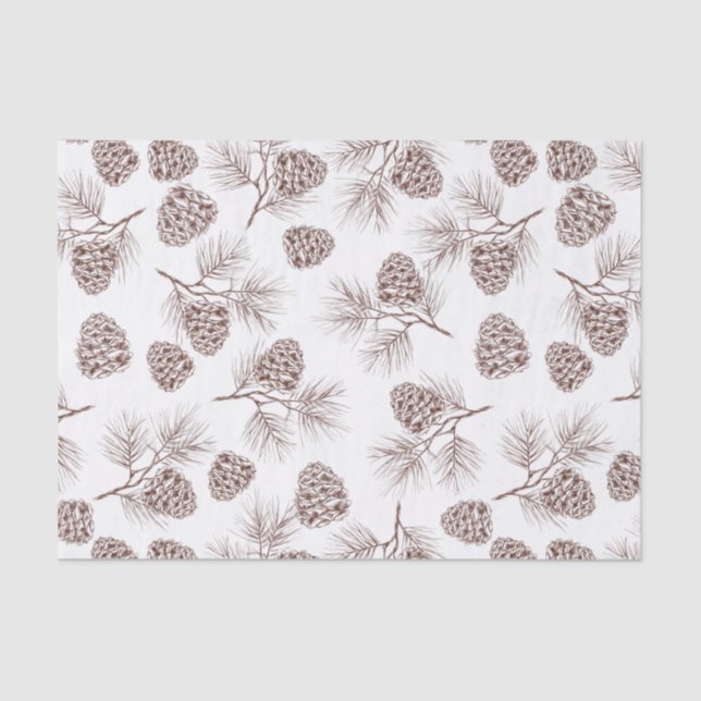 Papier Mousseline Cônes de sapin de cèdre d'arbre de Noël de sapin (Recto)