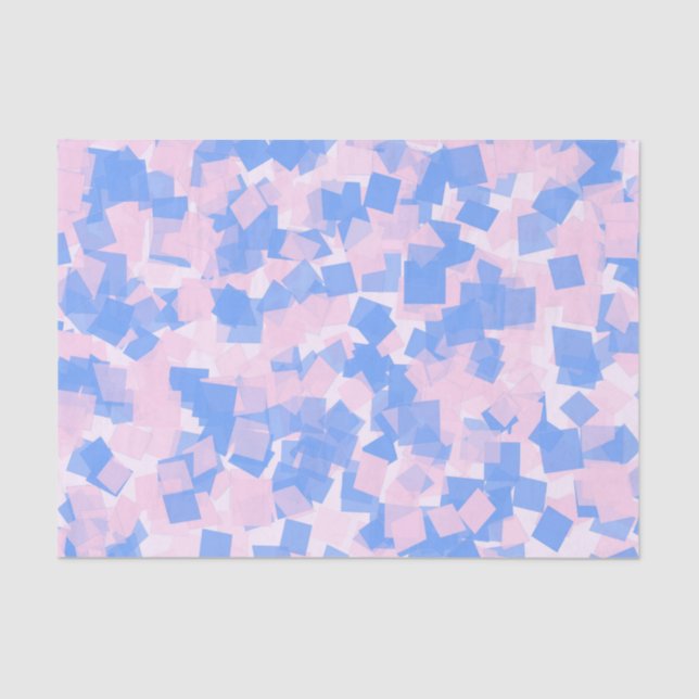 Papier Mousseline Confetti rose et bleu (Recto)