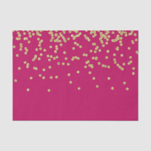 Papier Mousseline Confetti rose et or chaud