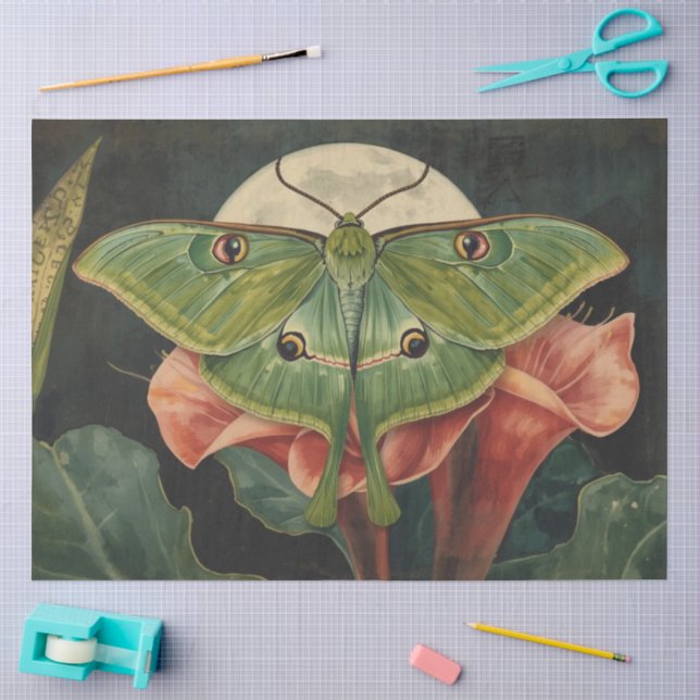Papier Mousseline Conservatoire de papillon lune Botaniques (Artisanat)
