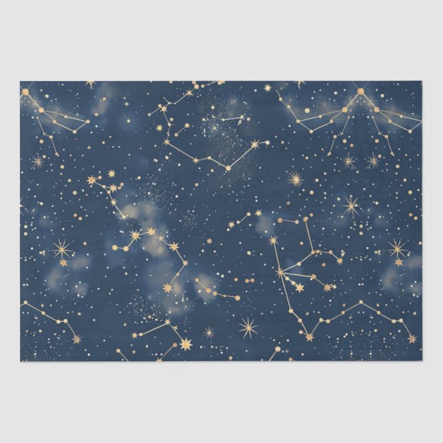 Papier Mousseline Constellation céleste - Nuit étoilée (Recto)