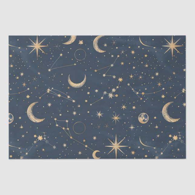 Papier Mousseline Constellation céleste - Nuit étoilée (1) (Recto)
