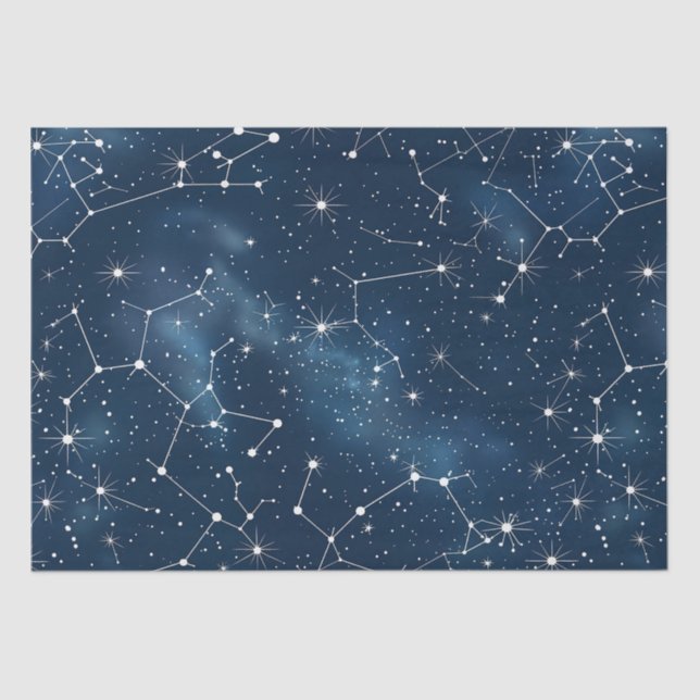 Papier Mousseline Constellation céleste - Nuit étoilée (4) (Recto)
