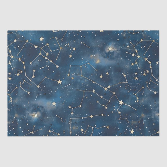 Papier Mousseline Constellation céleste - Nuit étoilée (6) (Recto)