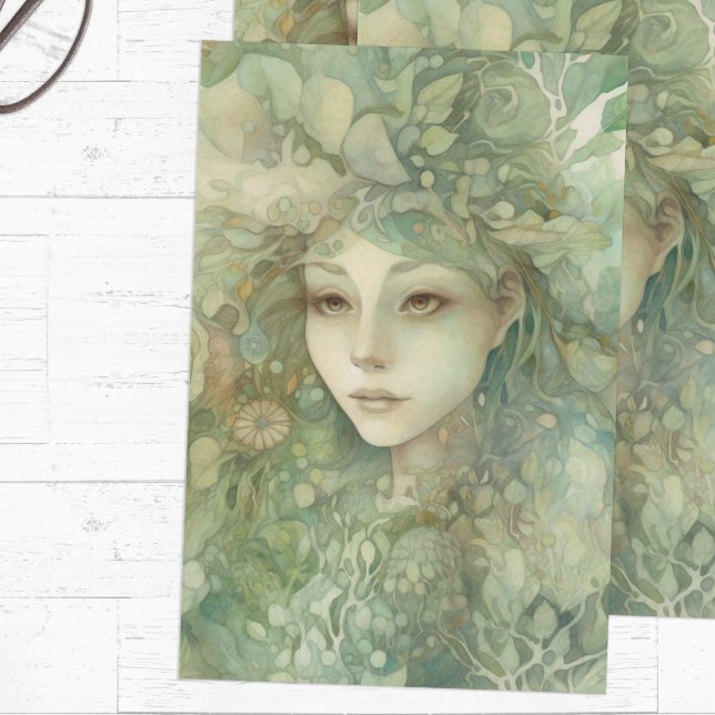 Papier Mousseline Conte de fées celtique (Fairy tissue paper for gift wrapping or decoupage)