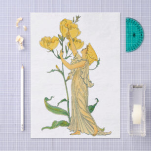 Papier Mousseline Conte de fées vintage, Onagre, Walter Crane