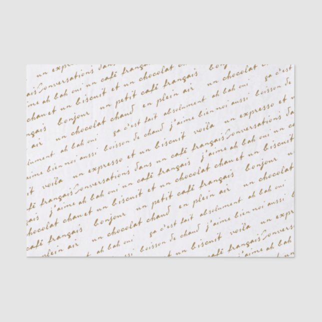 Papier Mousseline Conversations Café Français Mots or et expressions (Recto)