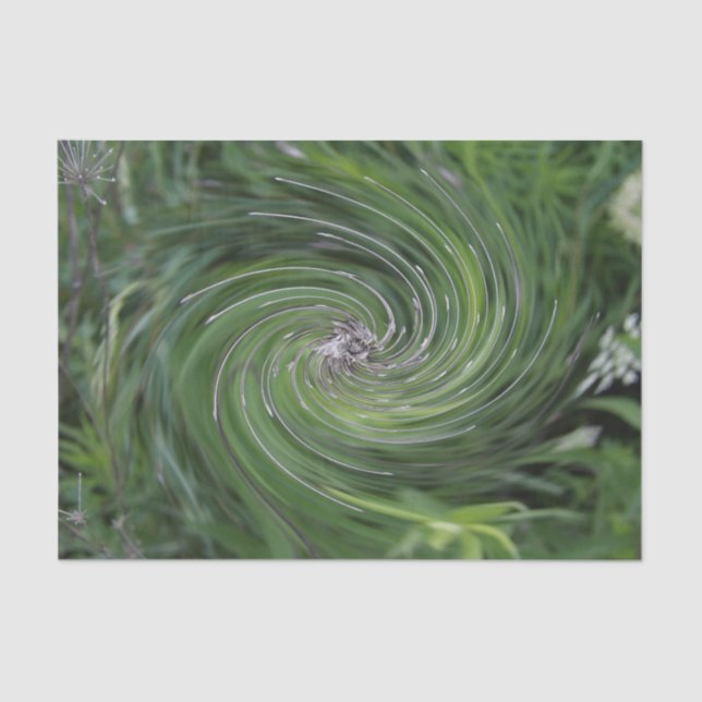 Papier Mousseline Cool Abstrait Retro Chartreuse Green Floral Swirl (Recto)