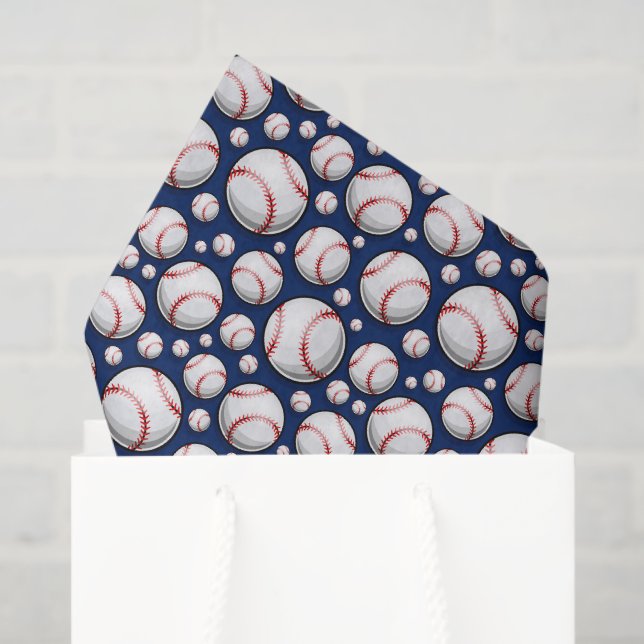 Papier Mousseline Cool Baseball sports carrelé motif (Sac cadeau)