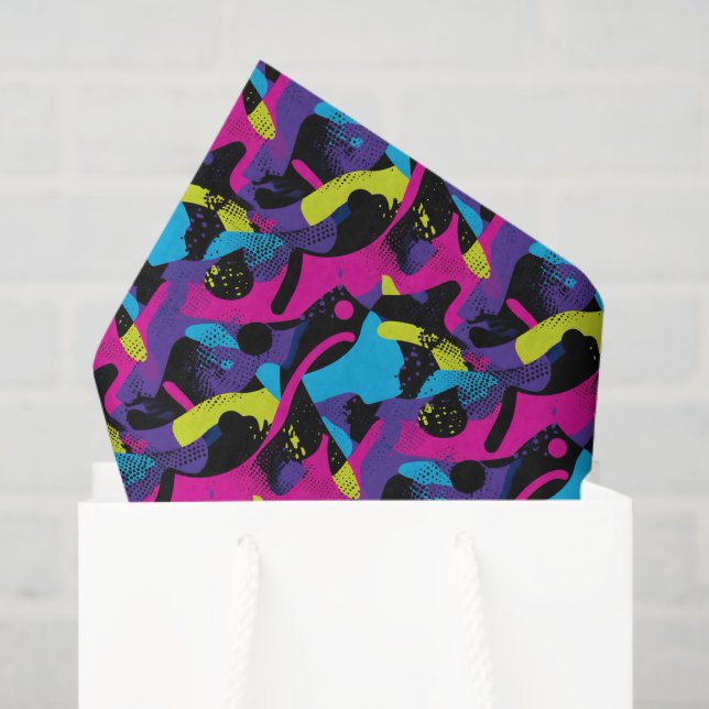 Papier Mousseline Cool comic graffiti tiled pattern  (Sac cadeau)