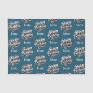Papier Mousseline cool cyan heureux anniversaire élégant et luxe