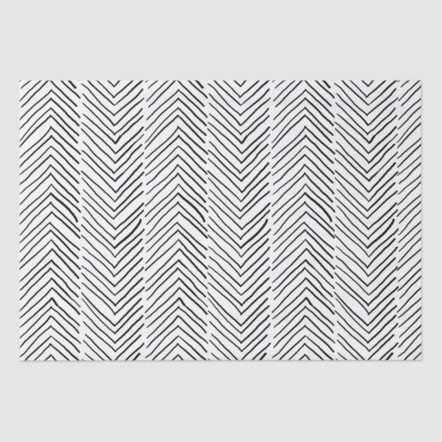 Papier Mousseline Cool Doodle artisanal Herringbone Boho minimal (Recto)