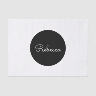 Papier Mousseline Cool Editable White Script Design rétro-moderne