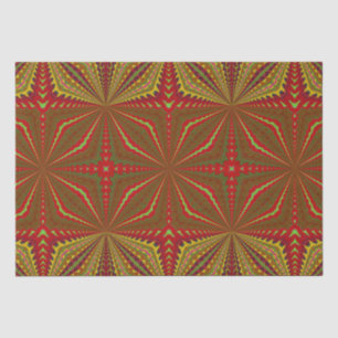 Papier Mousseline Cool Géométrique Rouge et Jaune Tribal Vintage Eth