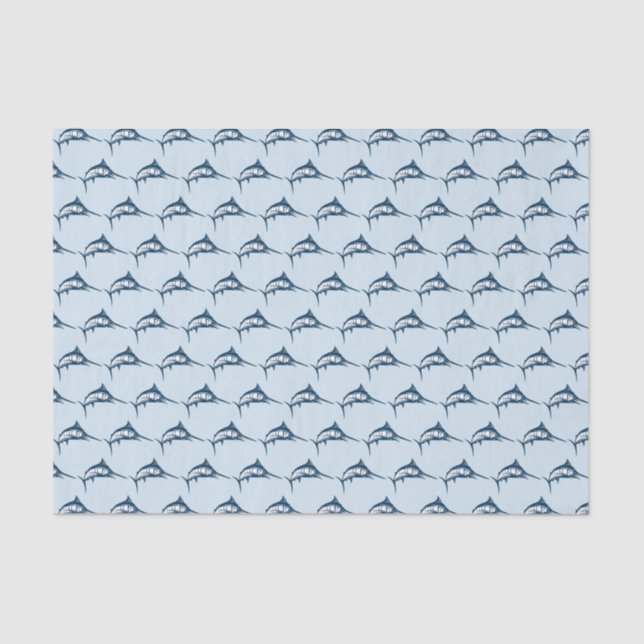 Papier Mousseline Cool Motif de l'espadon bleu (Recto)