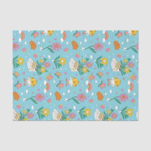 Papier Mousseline Cool Retro Jardin Fleur Jardin Motif Saint Valenti