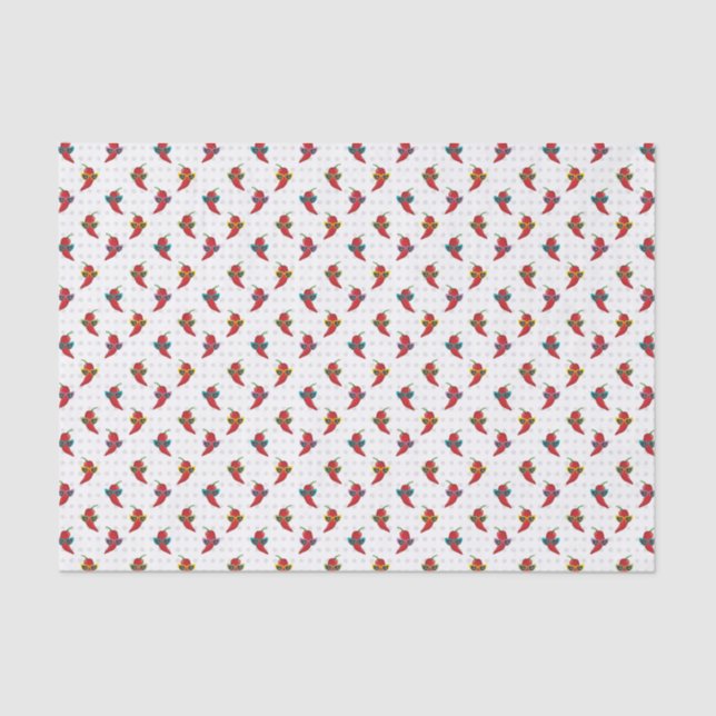 Papier Mousseline Cool Shades Red Chile Motif (Recto)