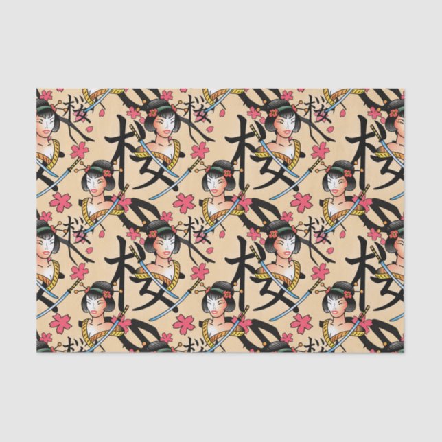 Papier Mousseline Cool tatouage amoureux de carrelage (Recto)