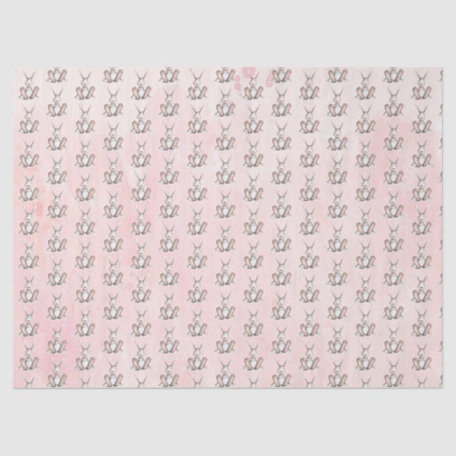 Papier Mousseline Coordination du lapin d'aquarelle (Recto)