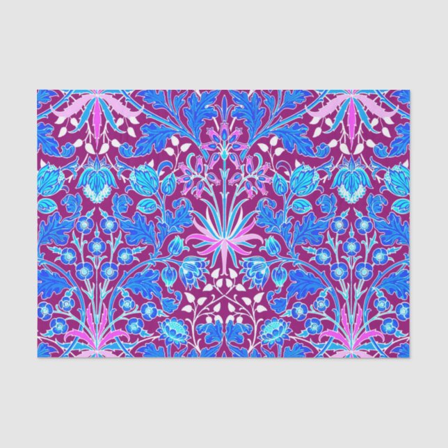 Papier Mousseline Copie, Aqua et pourpre de jacinthe de William (Recto)