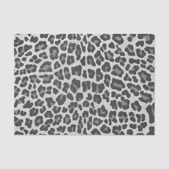 Papier Mousseline Copie grise et gris-clair de léopard (Recto)