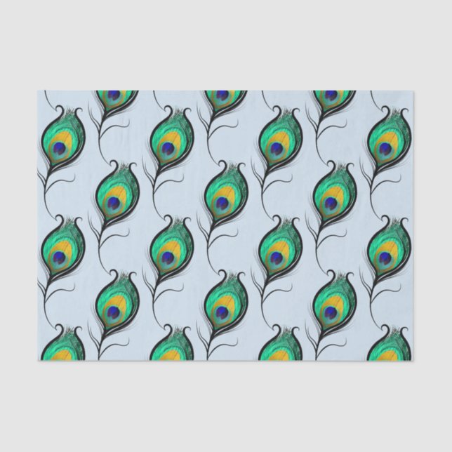 Papier Mousseline Copie vintage de plume de paon (Recto)