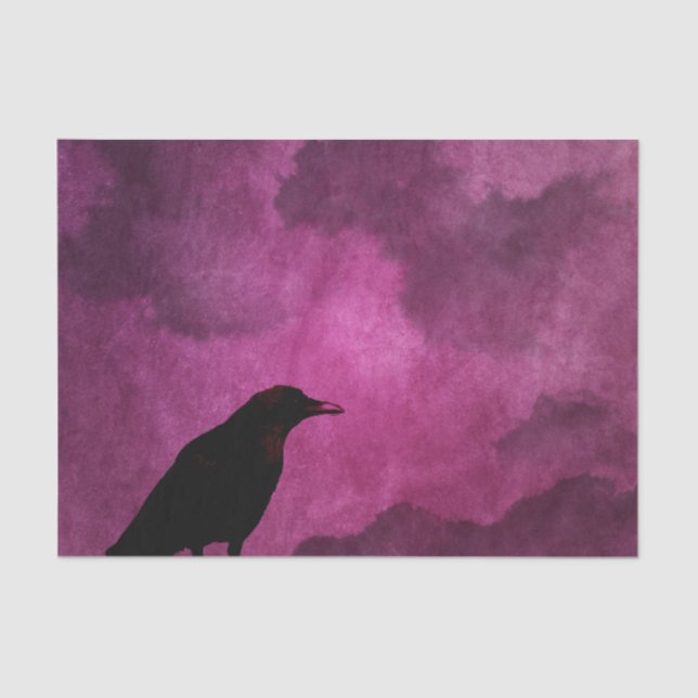 Papier Mousseline Copies éffrayantes de Halloween Raven (Recto)