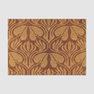 Papier Mousseline Coptic embroidery pattern - Orange leaves