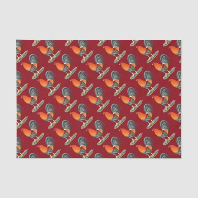 Papier Mousseline Coq bleu Gamecock (Recto)