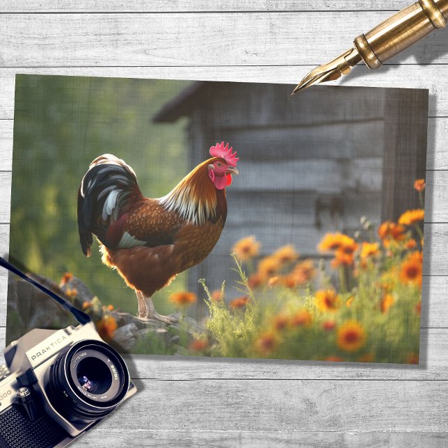 Papier Mousseline Coq dans le pays 1 Document de découpage (Créateur téléchargé)