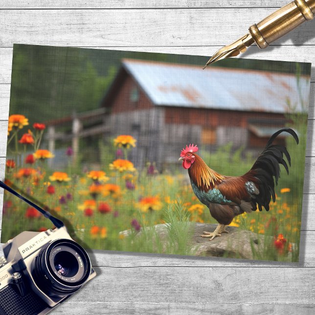 Papier Mousseline Coq dans le pays 2 Document de découpage (Créateur téléchargé)