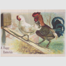 Coq vintage Et Poulet Vacances Pâques