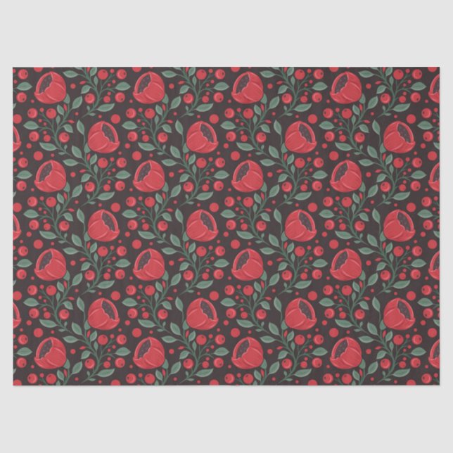 Papier Mousseline Coquelicots rouges (Recto)