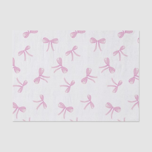 Papier Mousseline Coquette Aquarelle rose Bow sur toile texture (Recto)