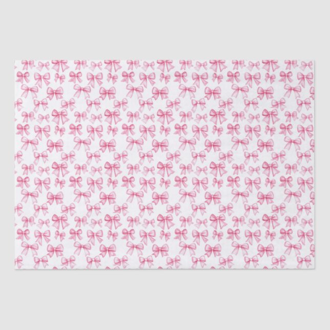 Papier Mousseline Coquette Bow rose Baby shower esthétique Anniversa (Recto)