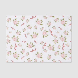 Papier Mousseline Coquette féminine plastique floral rose ruban