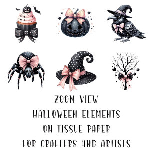 Papier Mousseline Coquette noire rose Halloween Images Arts Artisana