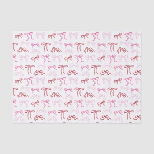 Papier Mousseline Coquette rose et rouge arc papier motif tissu (Recto)