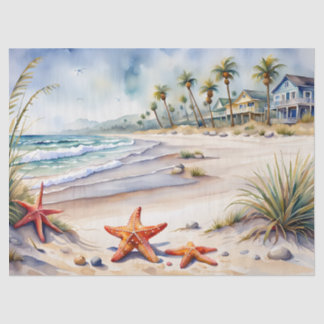 Papier Mousseline Coquillage sur la plage