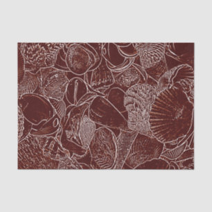 Papier Mousseline Coquillages Brown White Earth Tone Ocean Beach