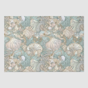 Papier Mousseline Coquillages de style Art nouveau Motif répétitif