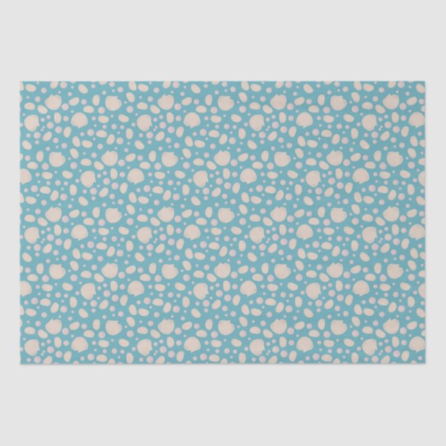 Papier Mousseline Coquillages et perles éparpillés (Recto)