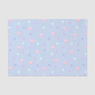 Papier Mousseline Coquillages et perles Pastel mignons à Periwinkle